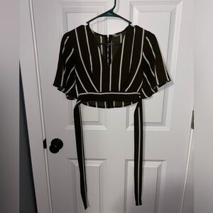 Charlotte Russe Black and White Striped Blouse